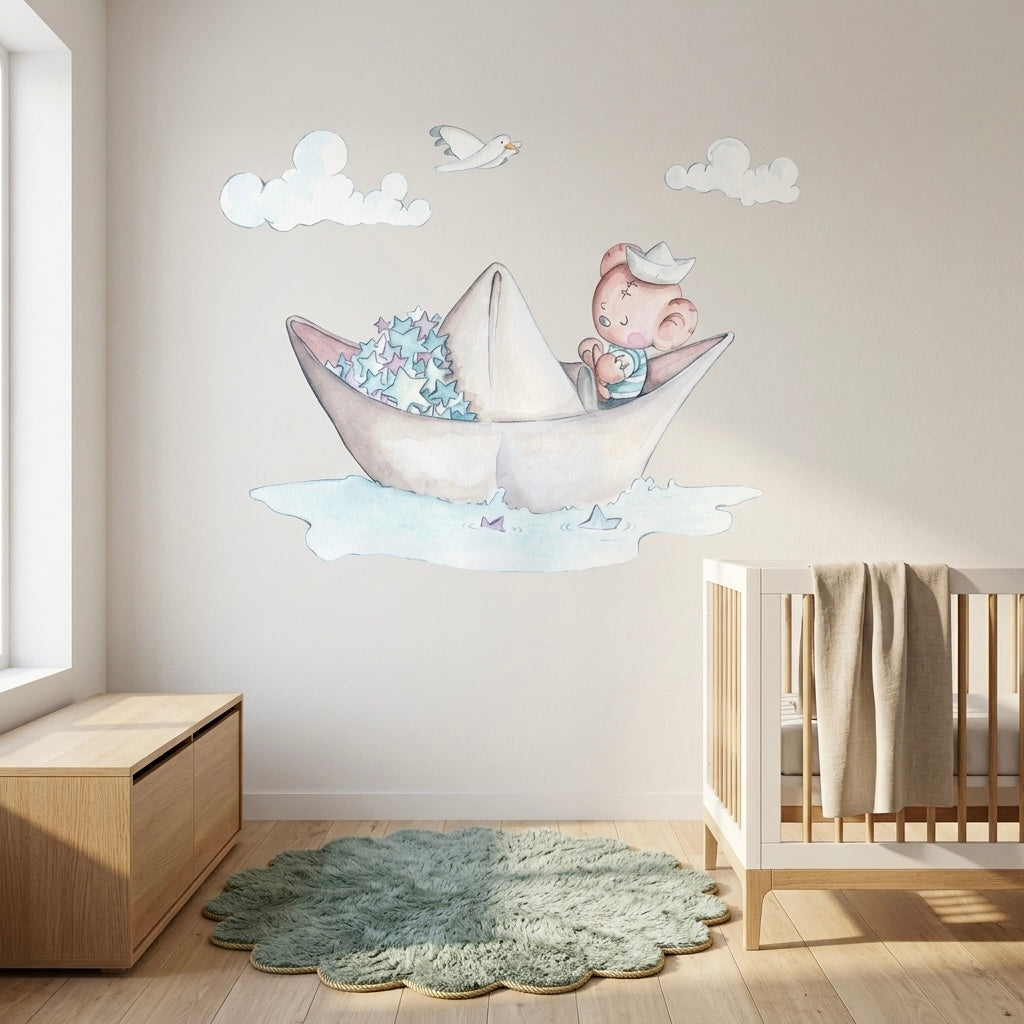 Barco de papel de vinil decorativo infantil