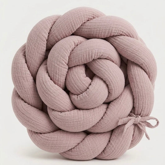 TRENZA PROTECTORA CUNA & CAMA | Muselina Rosa