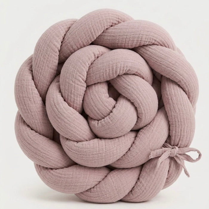 TRENZA PROTECTORA CUNA & CAMA | Muselina Rosa