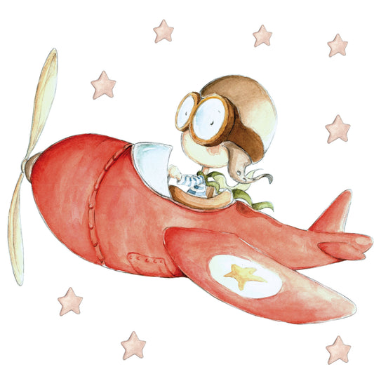 Vinilo Decorativo Infantil Avión FAST PLANE - SUEÑOS DE CIGUEÑA