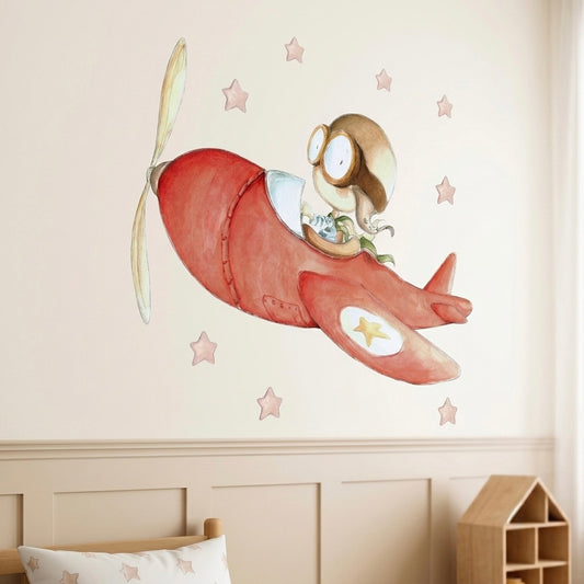 Vinilo Decorativo Infantil Avión FAST PLANE - SUEÑOS DE CIGUEÑA