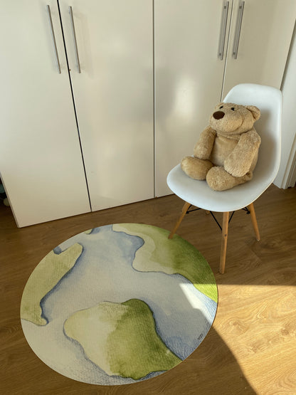Alfombra Vinilica Planeta 95cm diametro - Sueños de Cigueña 