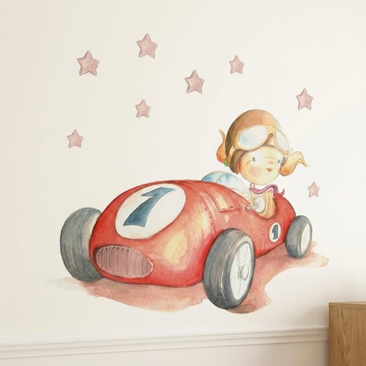 Vinilo Decorativo Infantil Coche FAST CAR - SUEÑOS DE CIGUEÑA