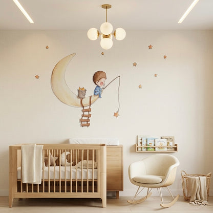 Children's Decorative Vinyl FISHING ON THE MOON