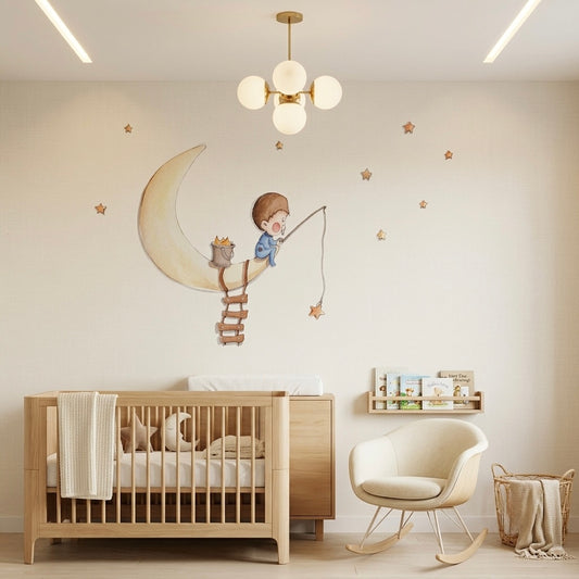 Children's Decorative Vinyl FISHING ON THE MOON
