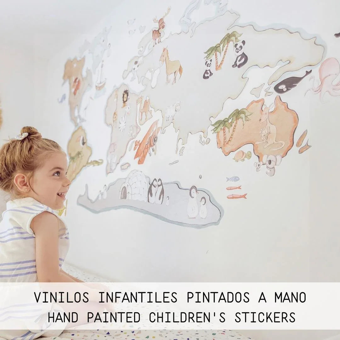 Children's Decorative Vinyl World Map L 180x120cm