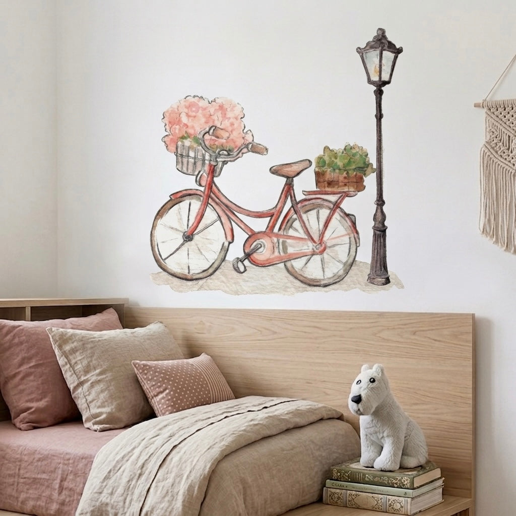 VINILO INFANTIL BICICLETA ROSA