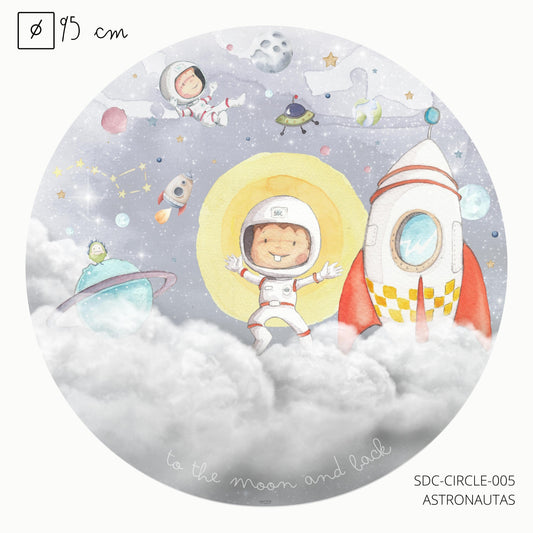 VINILO INFANTIL CIRCULO I ASTRONAUTAS Ø95cm