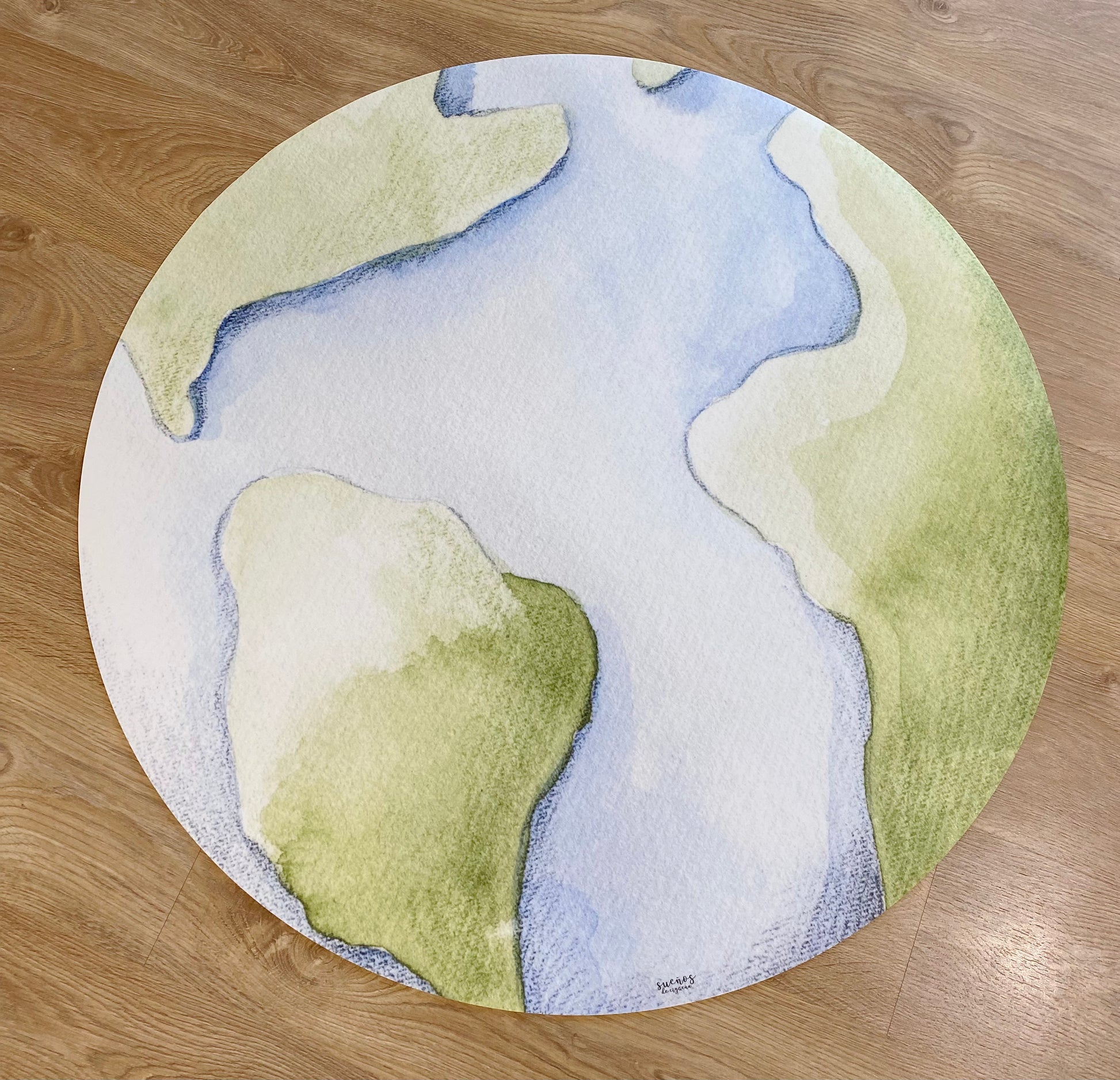 Alfombra Vinilica Planeta 95cm diametro - Sueños de Cigueña 
