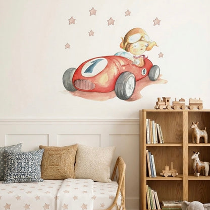 Vinil decorativo de criança de carro rápido