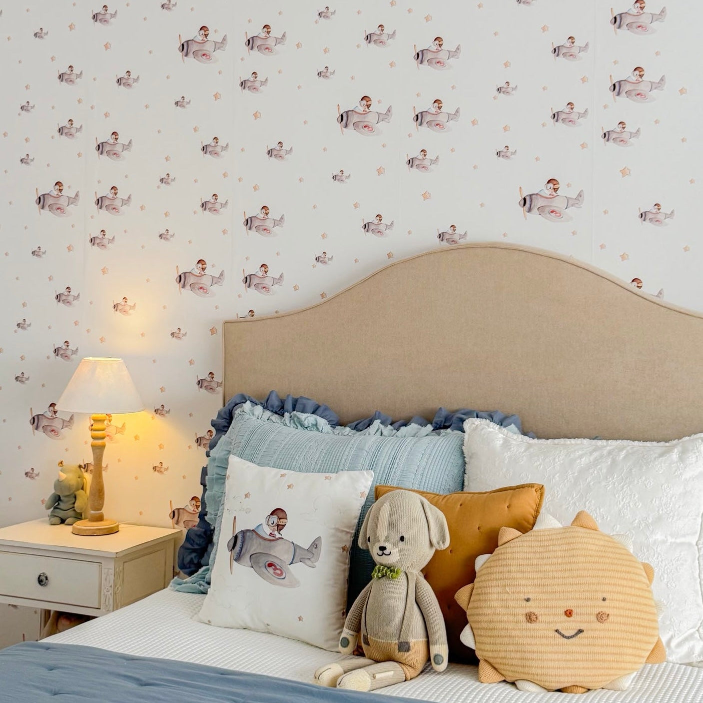 Papel Pintado Infantil Cuco Aviador | Sueños de Cigüeña