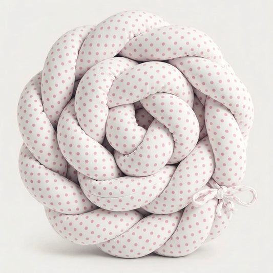 TRENZA PROTECTORA CUNA & CAMA | Blanco Lunar Rosa