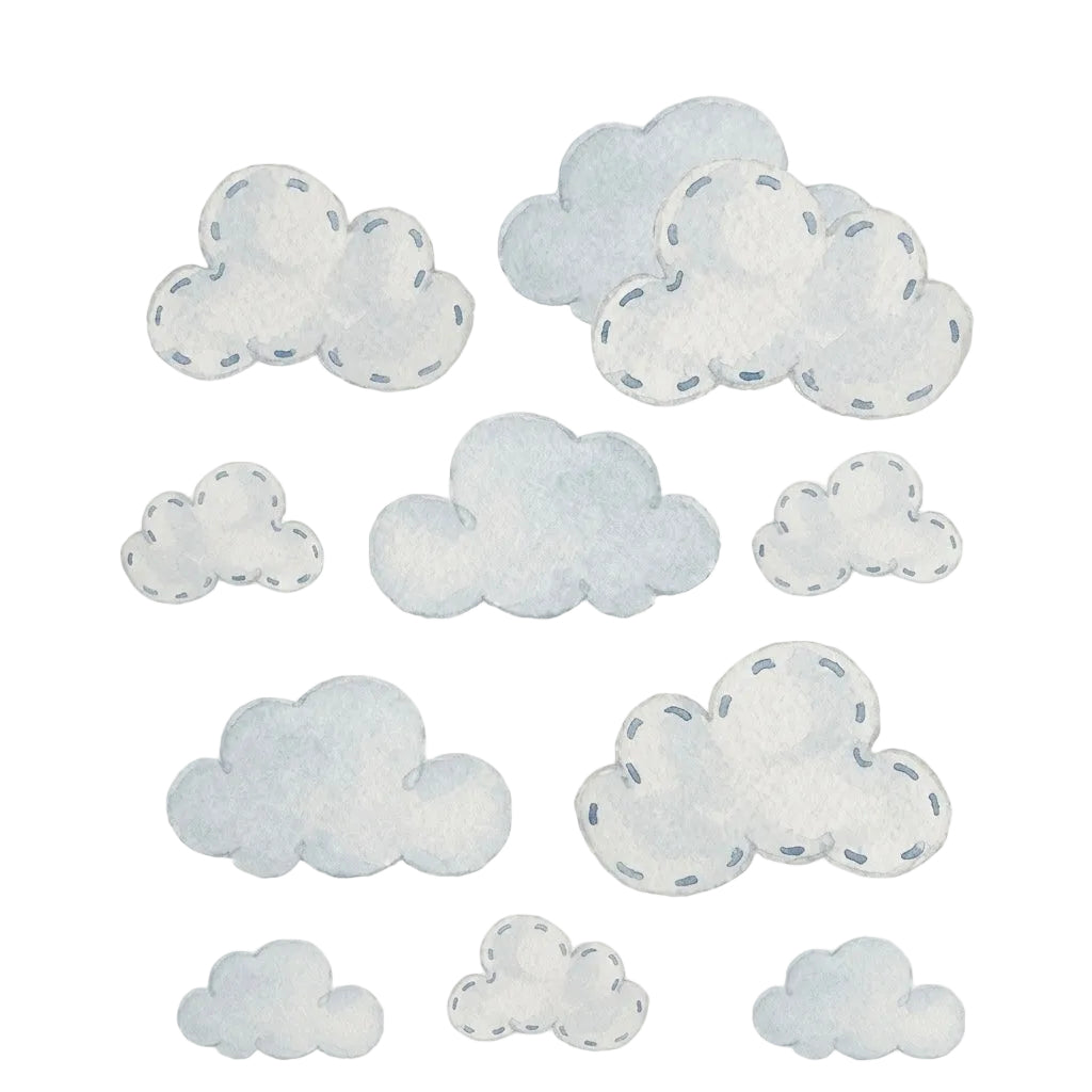 Pack de 10 Vinilos Decorativos (Nubes) | Sueños de Cigüeña