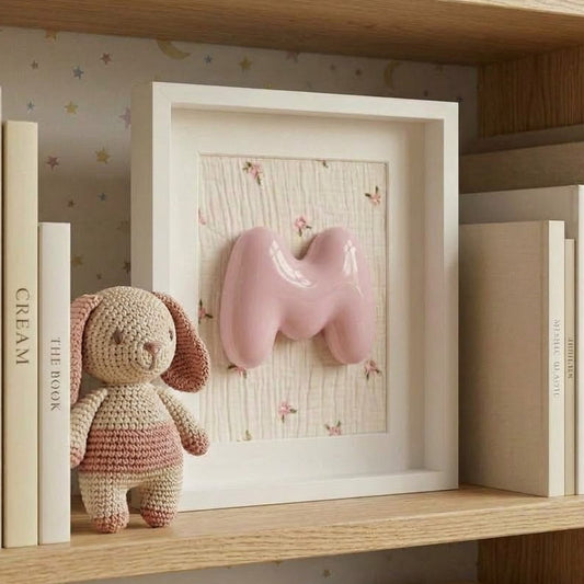 Cuadro de Madera Blanco personalizado con Letra Inicial