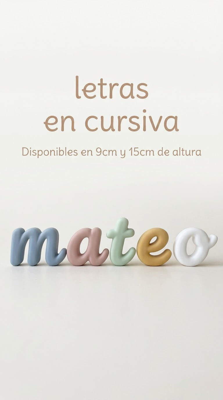 LETRAS CURSIVA BURBUJA | PINTADAS A MANO