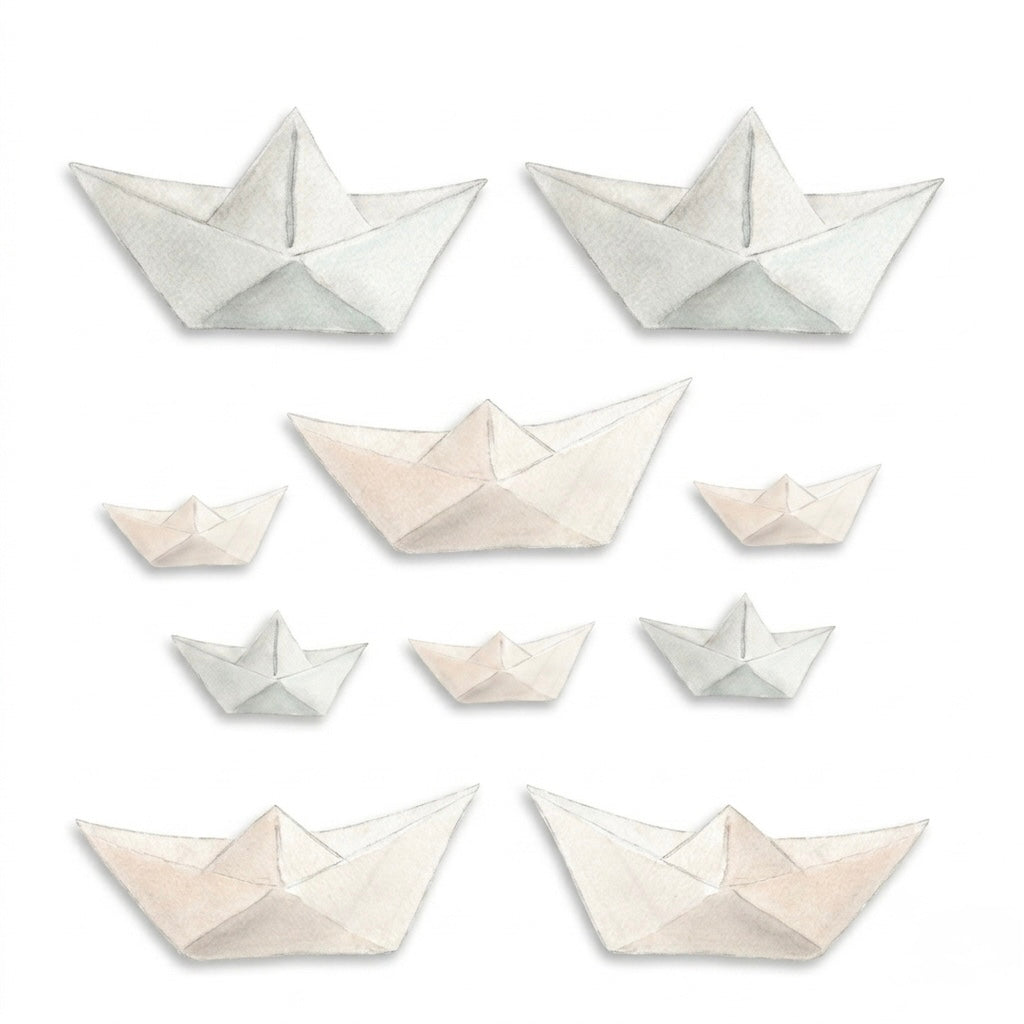 Pack de 10 Vinilos Decorativos (Barquitos de Papel) | Sueños de Cigüeña