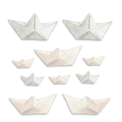 Pack de 10 Vinilos Decorativos (Barquitos de Papel) | Sueños de Cigüeña