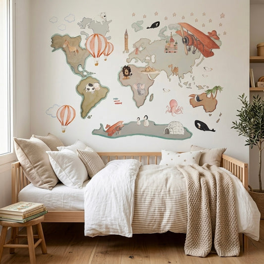 VINILO INFANTIL I MAPAMUNDI & GLOBOS