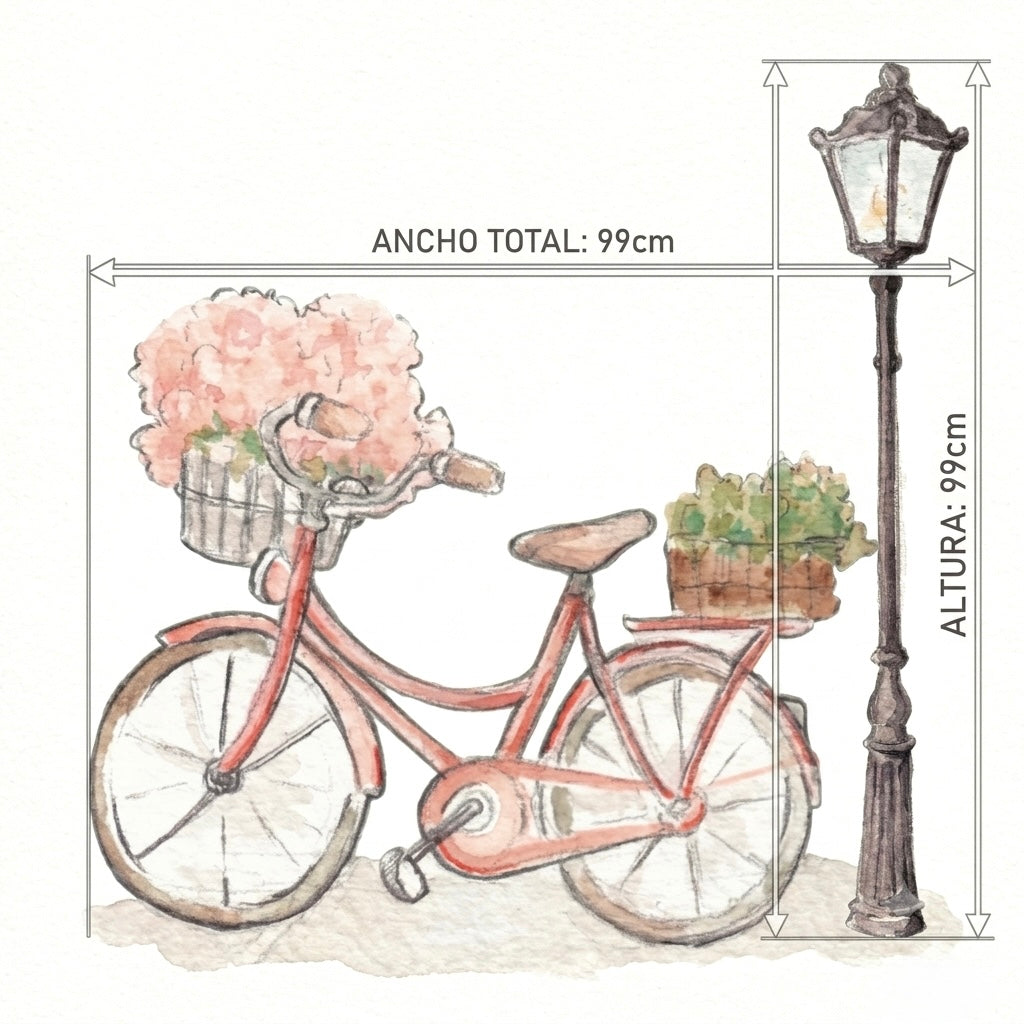 VINILO INFANTIL BICICLETA ROSA