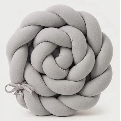 Trenza Protectora de Cuna y Cama en Algodón Gris | Chichonera Artesanal