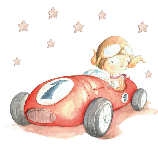 Vinilo Decorativo Infantil Coche FAST CAR - SUEÑOS DE CIGUEÑA