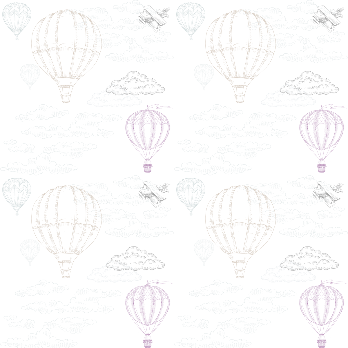 Papel pintado infantil Globos Pequeños rosa