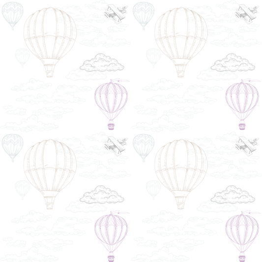 Papel pintado infantil Globos Pequeños rosa