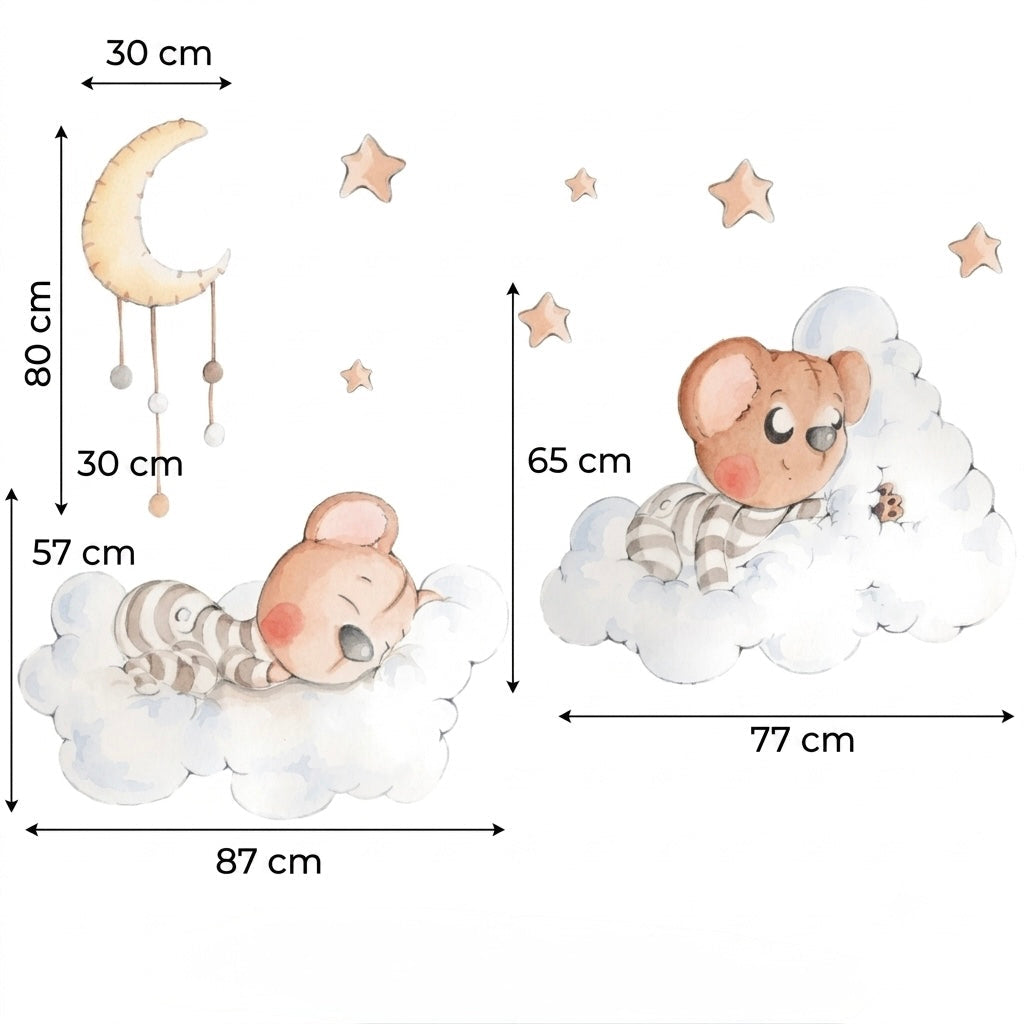 Sonho de vinil decorativo infantil entre nuvens