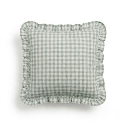 Cojín Decorativo Volantes Cuadros Vichy - Artesanal