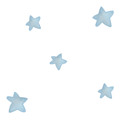 Papel pintado infantil estrellas acuarela azul empolvado