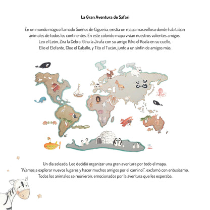 Children's Decorative Vinyl World Map L 180x120cm