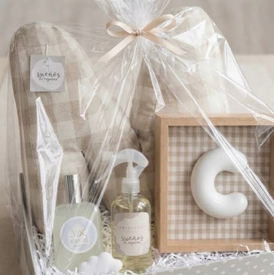 CANASTILLA REGALO BEBE · PREMIUM LINO