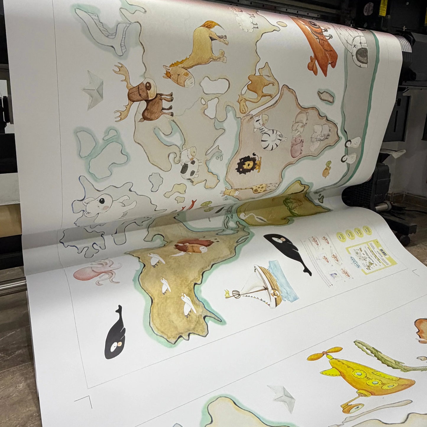 Children's Decorative Vinyl World Map L 180x120cm