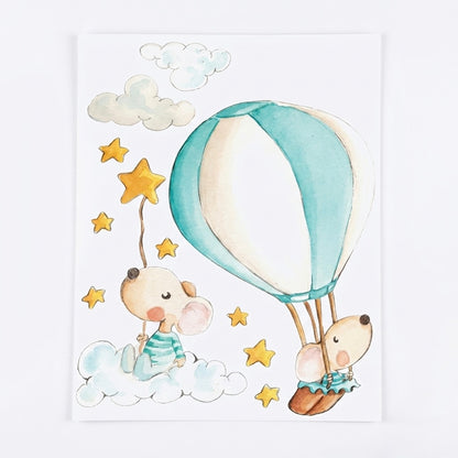 VINILO INFANTIL I GLOBO A LAS ESTRELLAS MENTA