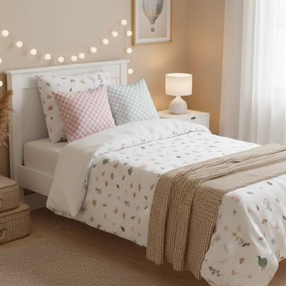 Funda Nórdica Cuna y Cama Artesanal Algodón Flowers - SUEÑOS DE CIGUEÑA