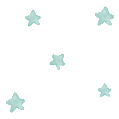 Papel pintado infantil Estrellas Acuarela Menta