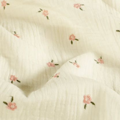 TRENZA PROTECTORA CAPAZO de COCHECITO | Muselina Flor Bordada
