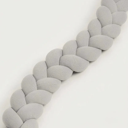 Trenza Protectora de Cuna y Cama en Algodón Gris | Chichonera Artesanal