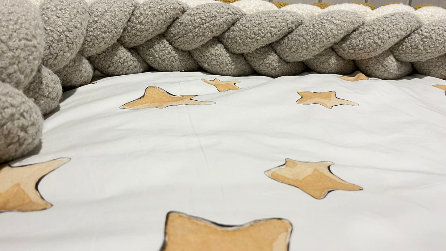 Trenza Protector de Cuna y Cama 200cm BOUCLE STONE