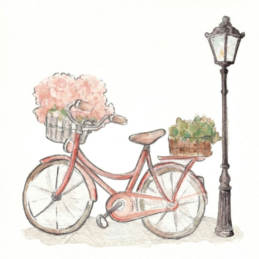 VINILO INFANTIL BICICLETA ROSA
