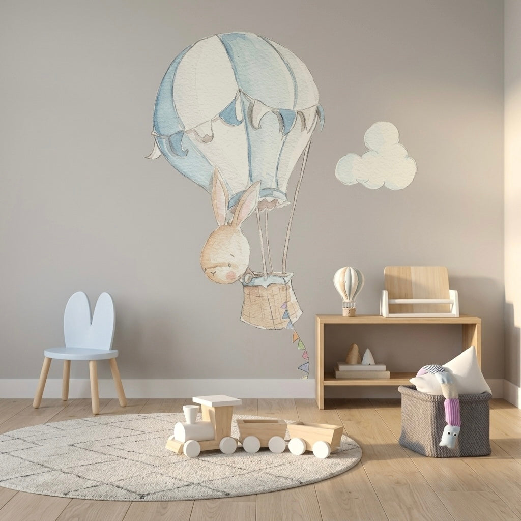 Children's Decorative Vinyl RABBIT IN BALLOON