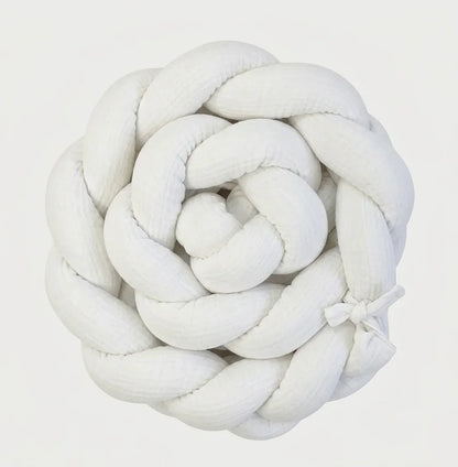 TRENZA PROTECTORA CAPAZO de COCHECITO | Muselina Blanca