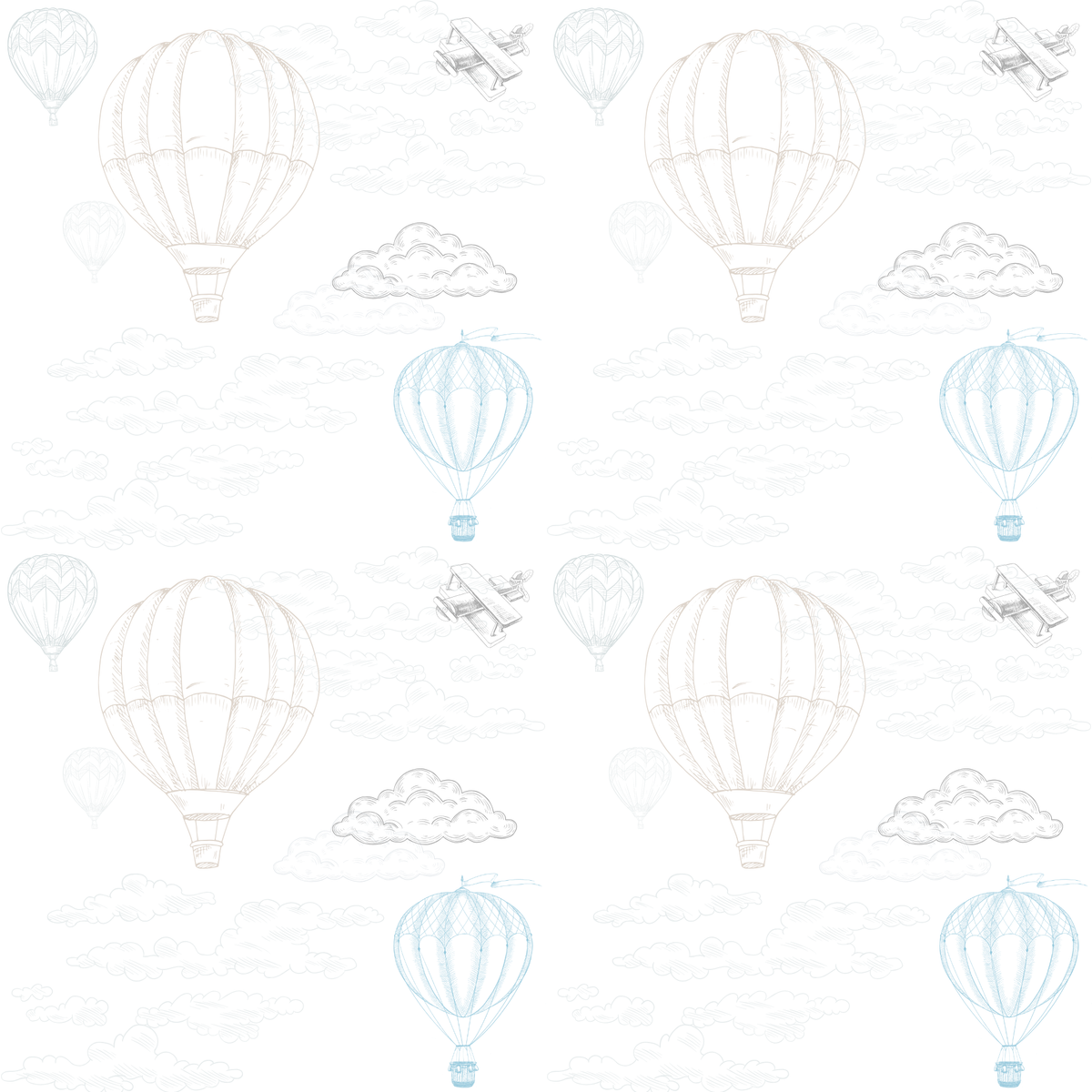 Papel pintado infantil Globos Pequeños azul
