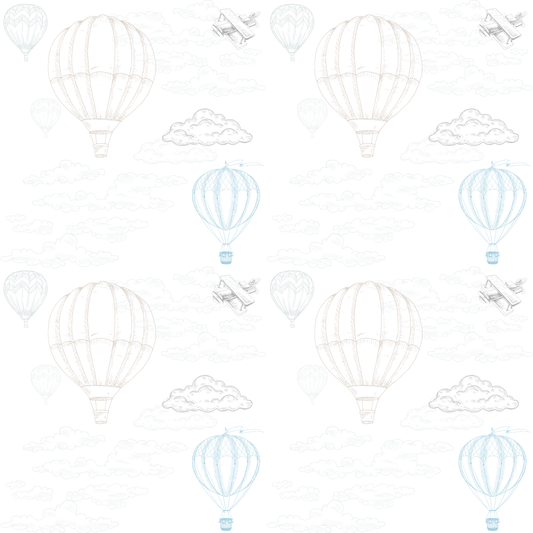 Papel pintado infantil Globos Pequeños azul