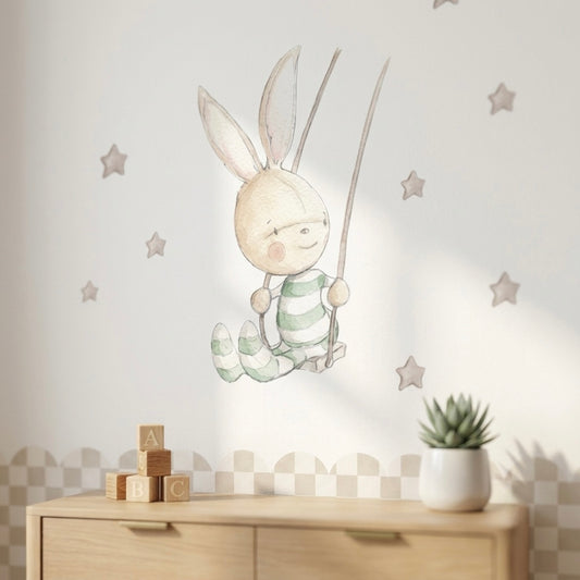 Children's Decorative Vinyl SWING RABBIT