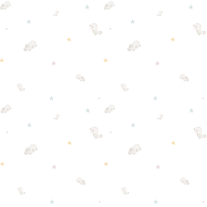 Papel pintado infantil pajaritos y estrellas