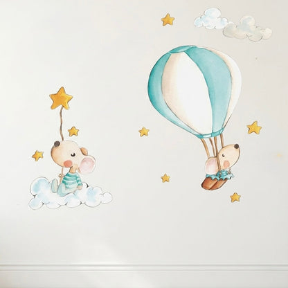VINILO INFANTIL I GLOBO A LAS ESTRELLAS MENTA
