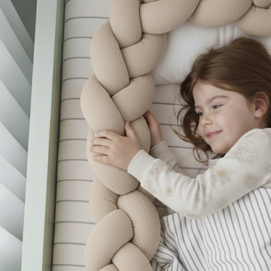 Trenza Protector de Cama 210cm BEIGE Muselina