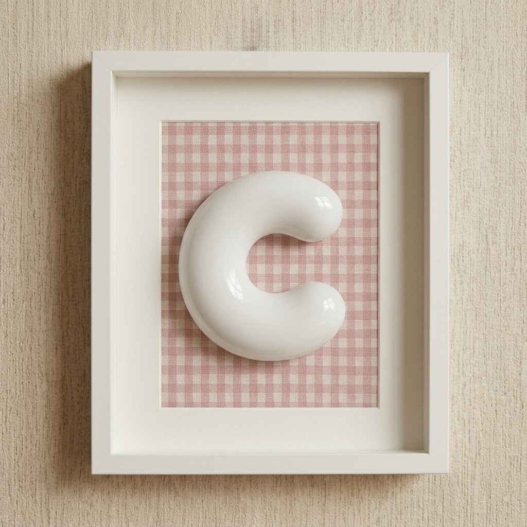 Cuadro de Madera Blanco personalizado con Letra Inicial