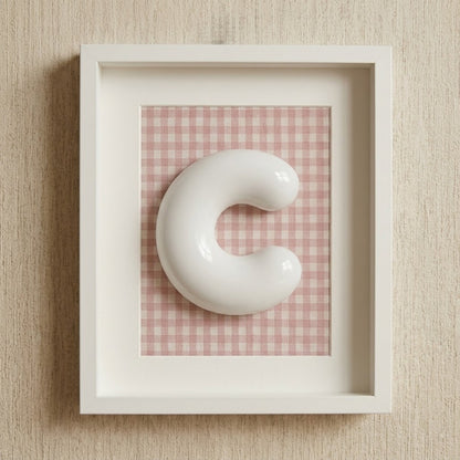 Cuadro de Madera Blanco personalizado con Letra Inicial